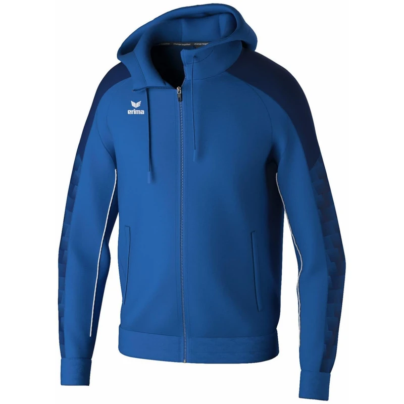 Erima Men's Evo Star Training Jacket with Hood, New Royal/New Navy, L