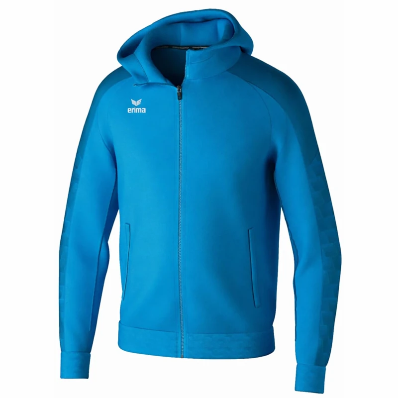 erima EVO STAR (1032406) Unisex Children's Training Jacket with Hood, Curacao/Mykonos, 140