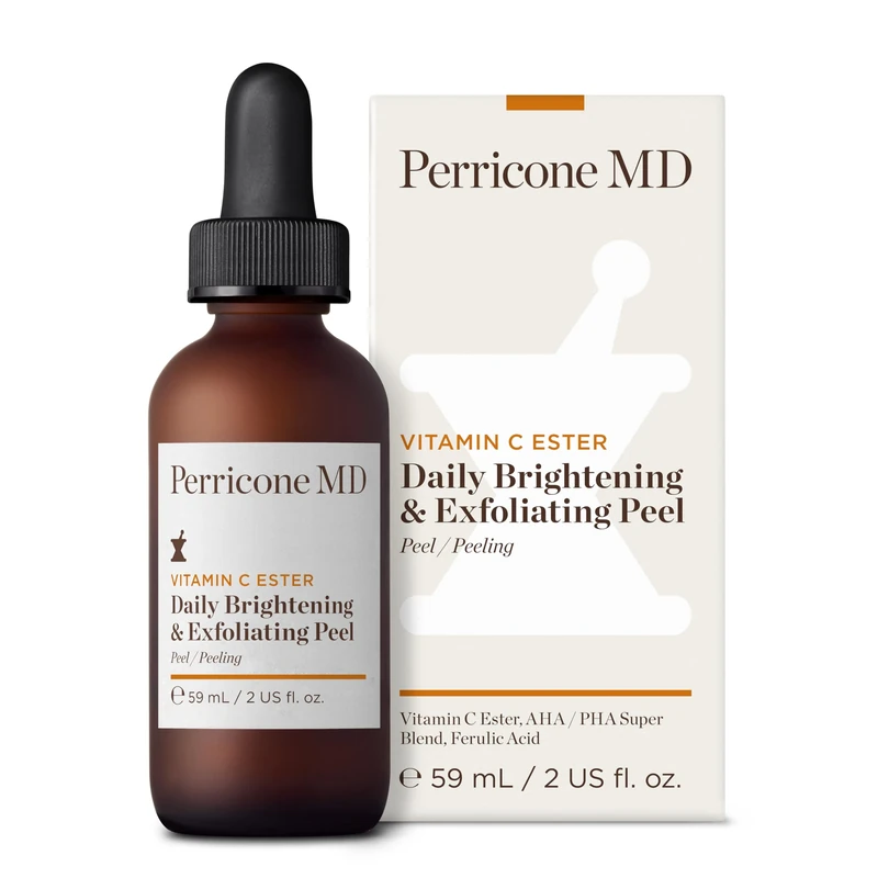 Perricone MD Vitamin C Ester Daily Brightening and Exfoliating Peel, 2 fl. oz. - Advanced No-Rinse Resurfacing Peel – Exfoliates Dead Skin, Smooths Texture– Reduces Dark Spots & Discoloration
