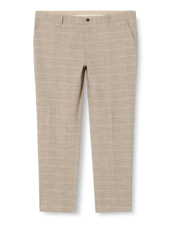 SELETED HOMME Men's SLHSLIM-Oasis Check TRS Chinos, Sand/Checks:Beige, W58