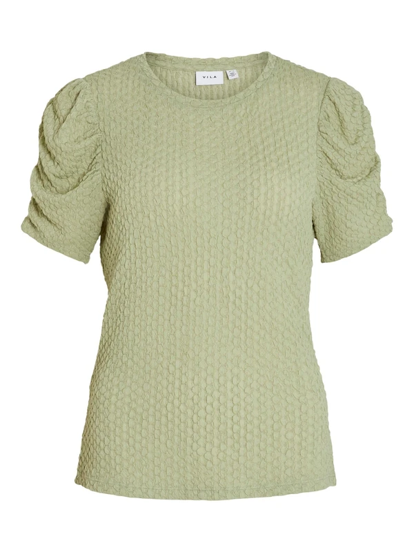 Vila Women's Vianine S/S Puff Sleeve Top Noos T-Shirt, Swamp, XL - Image 1