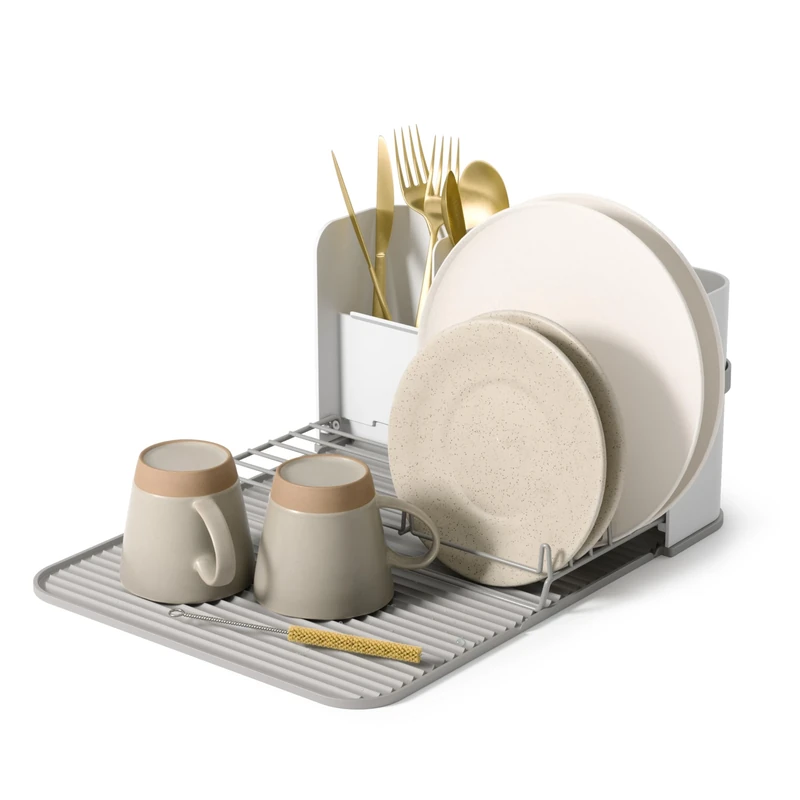 Umbra Sling Compact Dish Rack for Drying Dishes, Cutlery and More, Folds Away for Compact Storage