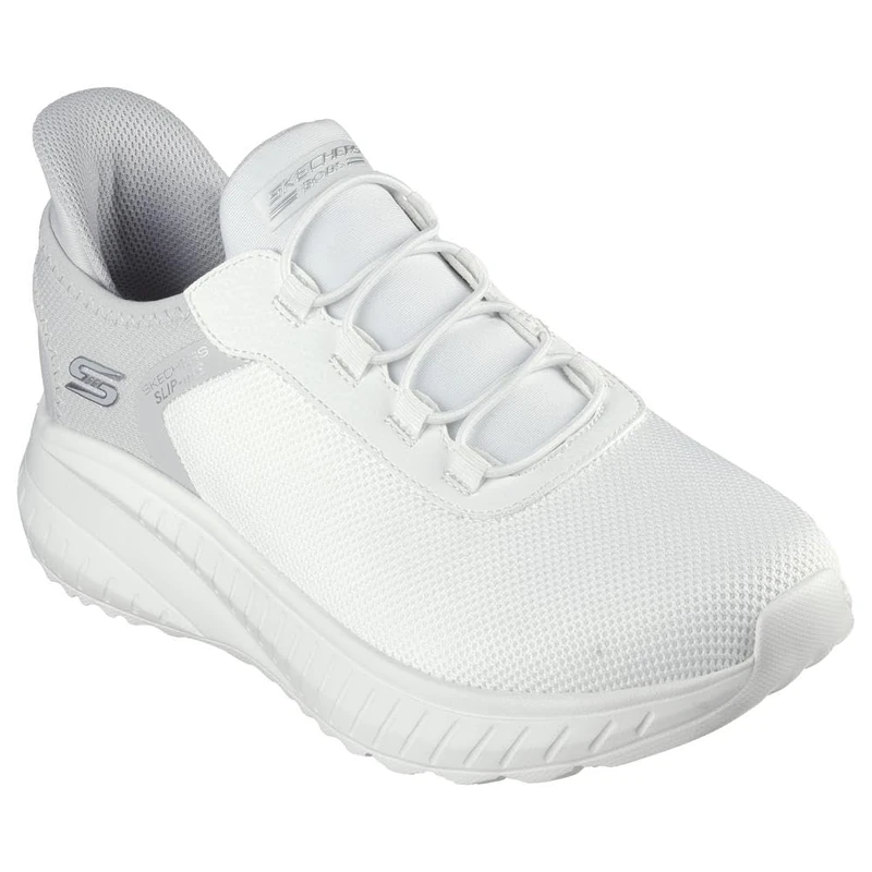 Skechers Men's Hands-Free Slip-ins BOBS Squad Chaos Tough Walk Sneaker, Off White Mesh, 11 UK