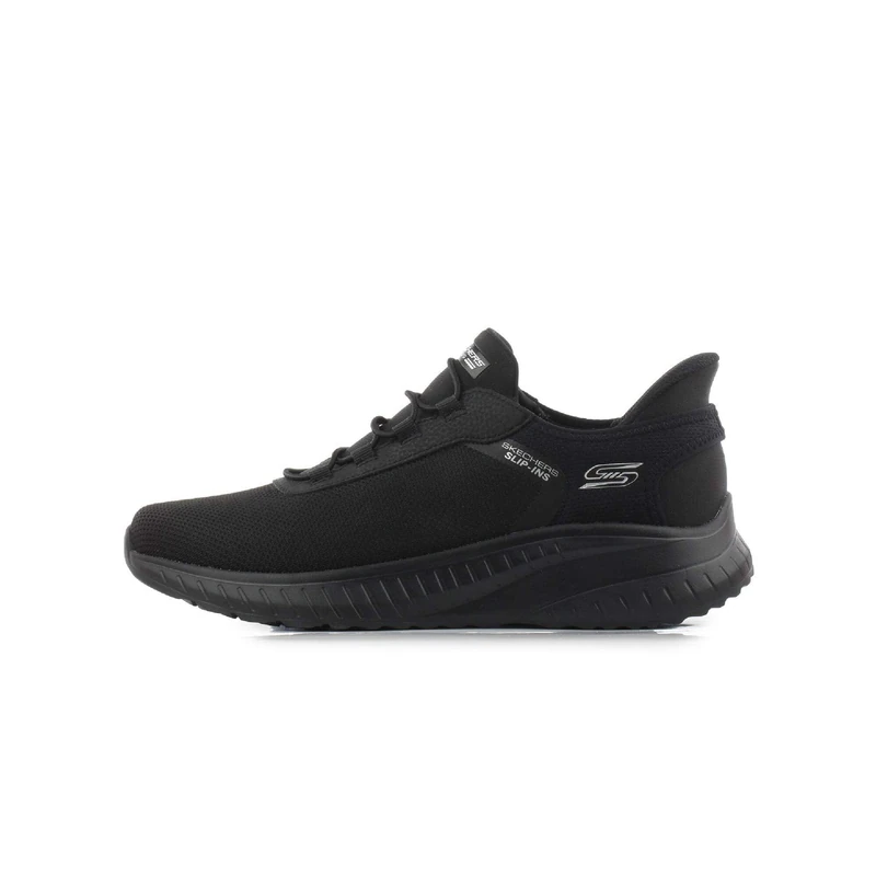 Skechers Men's Hands-Free Slip-ins BOBS Squad Chaos Tough Walk Sneaker, Black Mesh/Trim, 8.5 UK