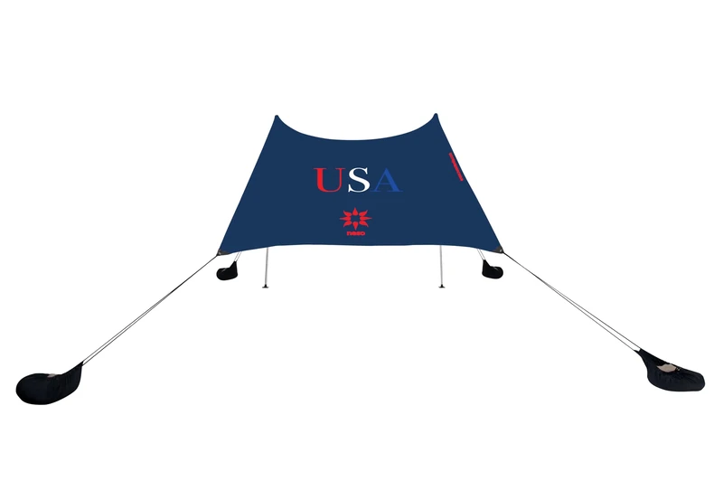 Neso Beach Tent with Sand Anchor, Portable Canopy, Sun Shelter, 7x7ft, Patented Reinforced Corners (Red/White/Blue) NT1