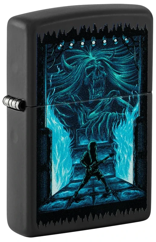 Zippo Windproof Lighter - Gothic Rock Design - Black Matte with Colour Image - Refillable - Reusable - Windproof Design - Gift Box - Made in USA
