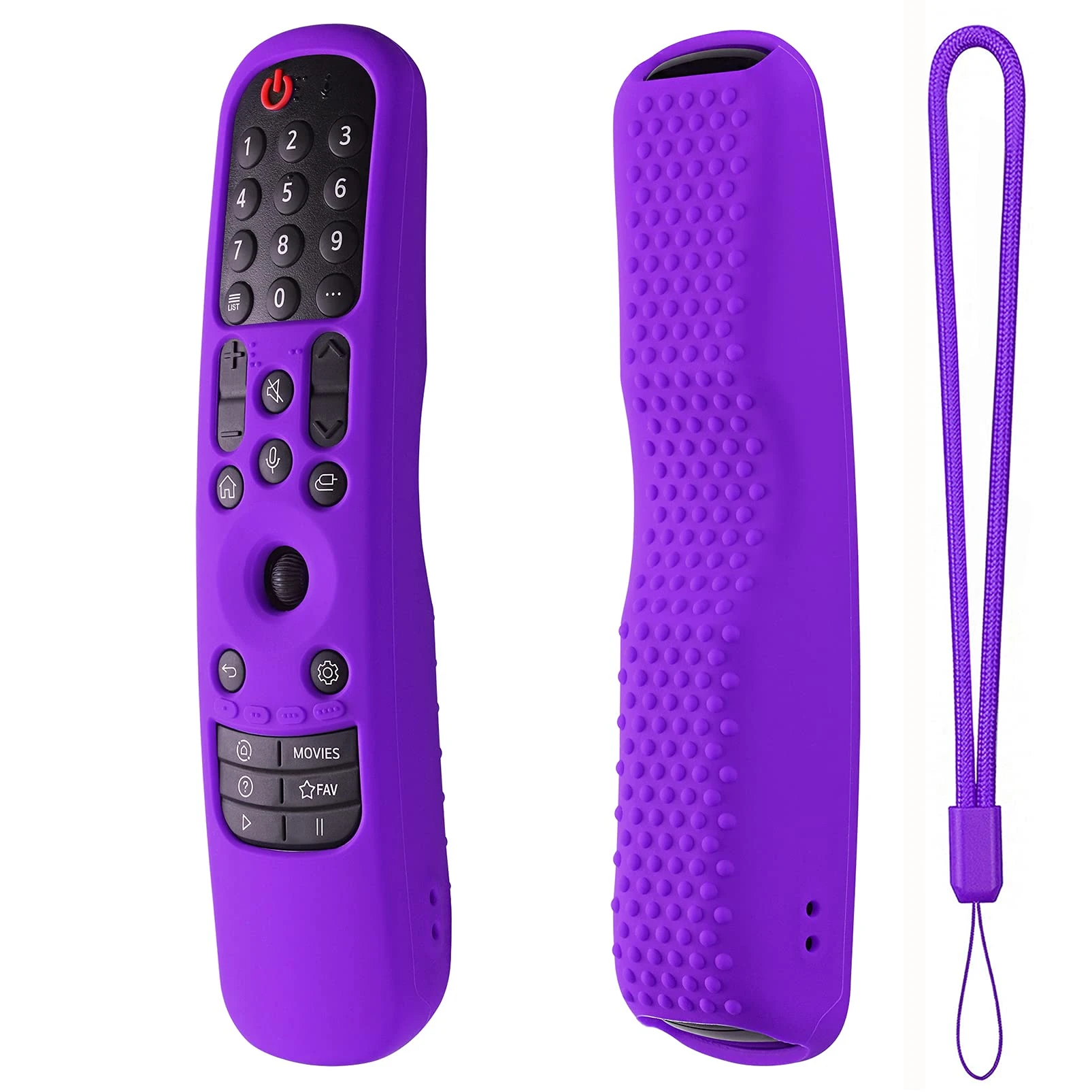 Silicone Remote Cover Compatitive with LG Magic Remote Control AN-MR21GA MR22GA MR23GN, Silicone Case for LG Smart TV Remote with Lanyard (Purple)