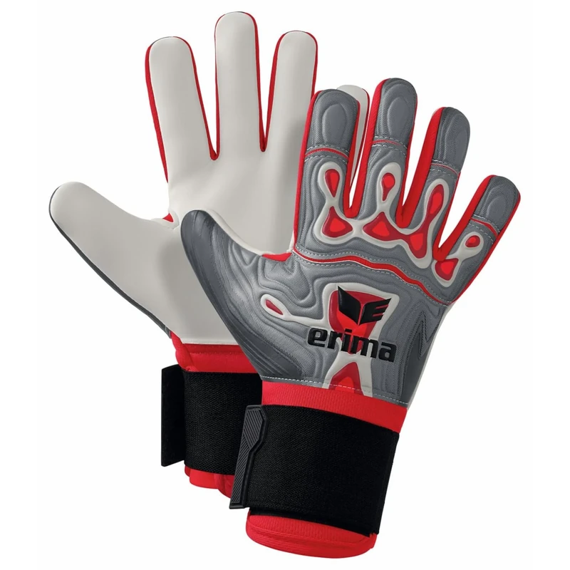 Erima Unisex - Adult Flex-Ray Robusto 2.0 Goalkeeper Gloves (7222403), Grey/Red, 10