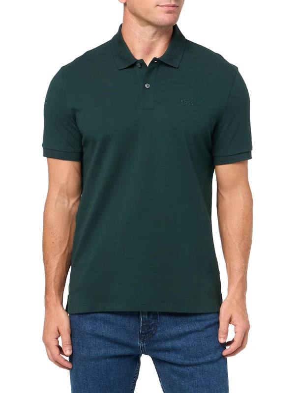 BOSS Men's Polo Shirt, Night Green, Medium