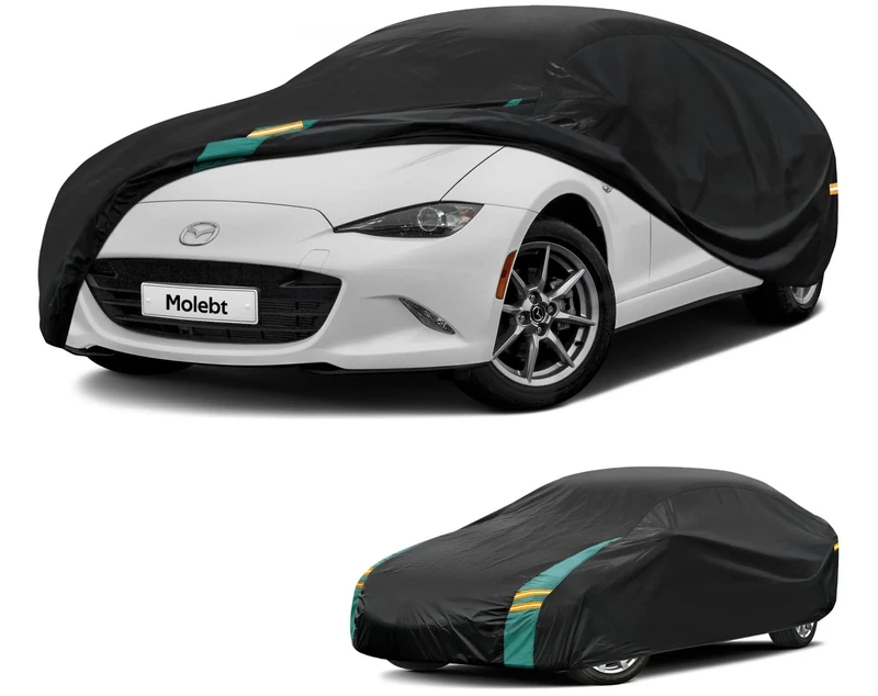 Molebt Car Cover for Automobiles All Weather Waterproof Indoor Outdoor, Universal Fit Coupe Mazda MX-5/Miata, BMW Z3, Honda S2000,Toyota Tercel, Toyota MR2 Spyder, Volkswagen Cabrio etc.