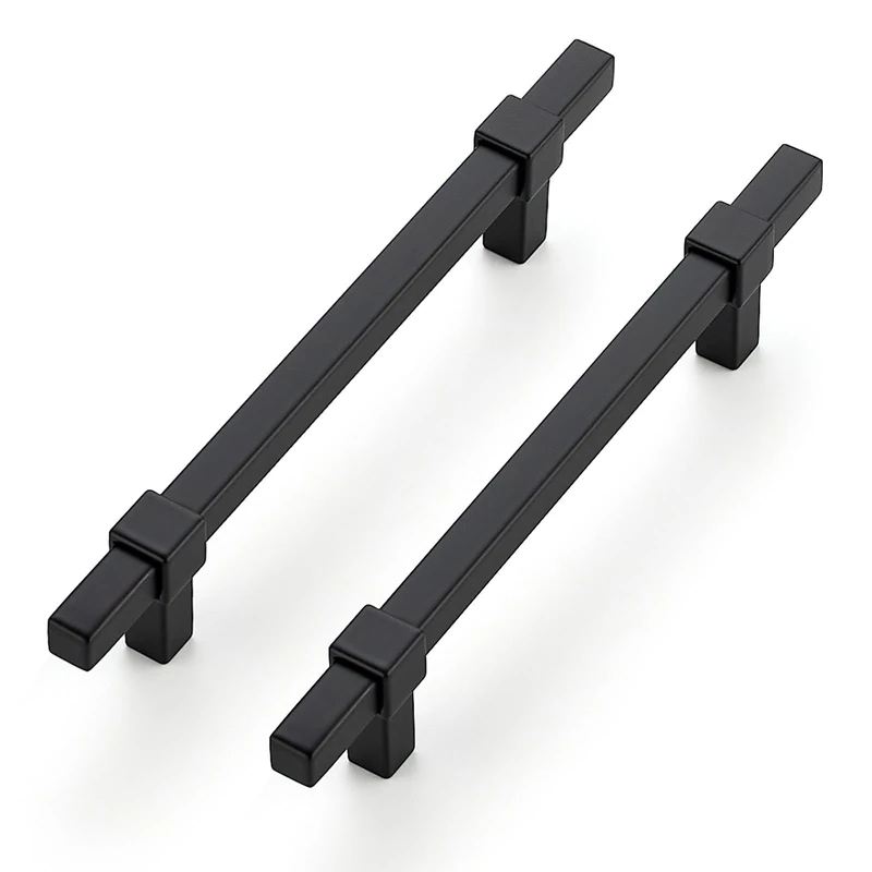 30 Pack Black Cabinet Handles, 5" Hole Center Kitchen Drawer Pulls