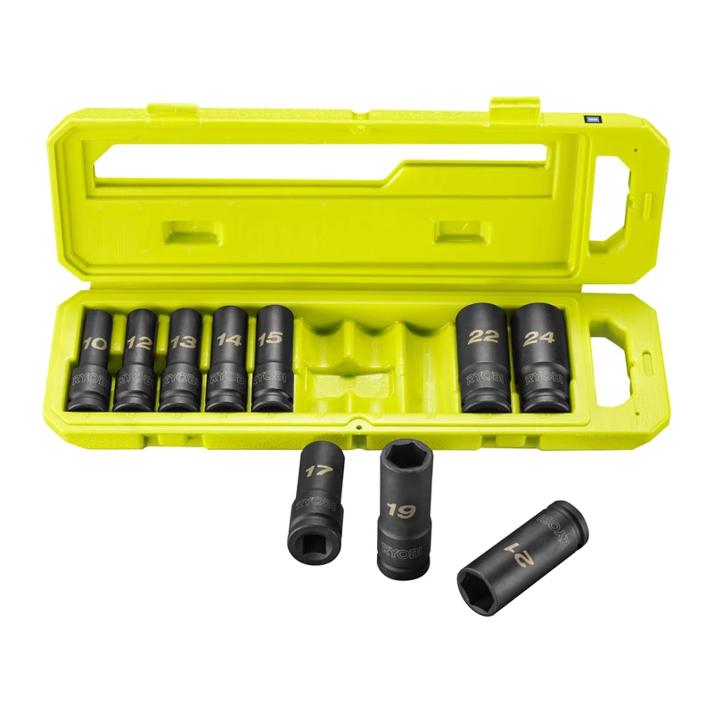 RYOBI - RHDIS10PC 1/2" Hex Socket Set (17, 19, 21mm) - 10pcs - Image 1