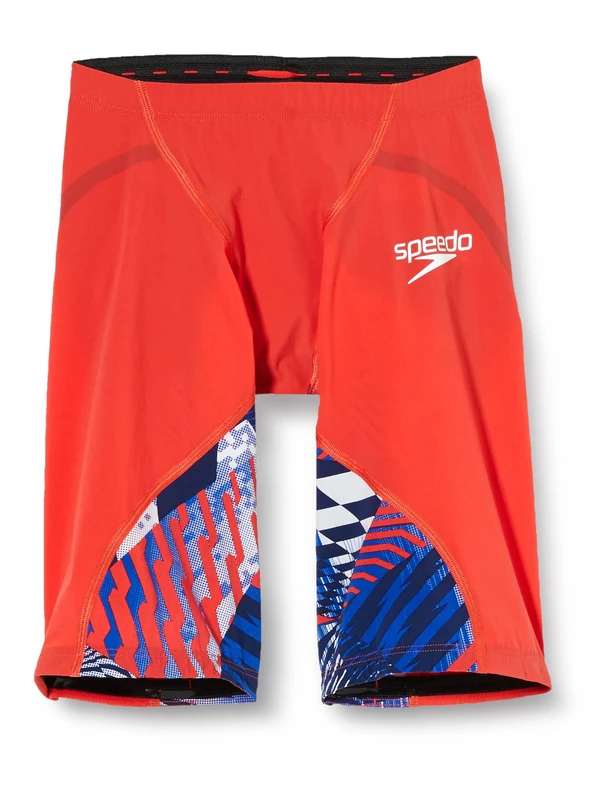 Speedo Men's Fastskin LZR Ignite Jammer | Tech Suit | Racing Suit | Racewear | Fina Approved Swimwear, Bolt/Watermelon/White, 30 - Image 1