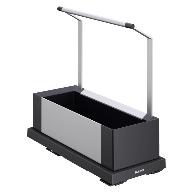 BLANCO Storage Caddy 20 | Plastic, aluminium black-grey | Convenient access thanks to handle and full-extension sliding function | [41,5x18x39,5 cm]
