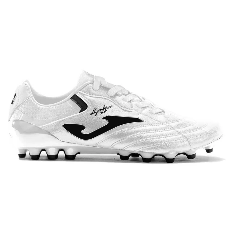 Joma Football Boots for Artificial Grass - Eagle, 39 to 45 - Made with High Performance Microfiber and Added Cleats for Weight Distribution and Better Grip, White Black, 8.5 UK