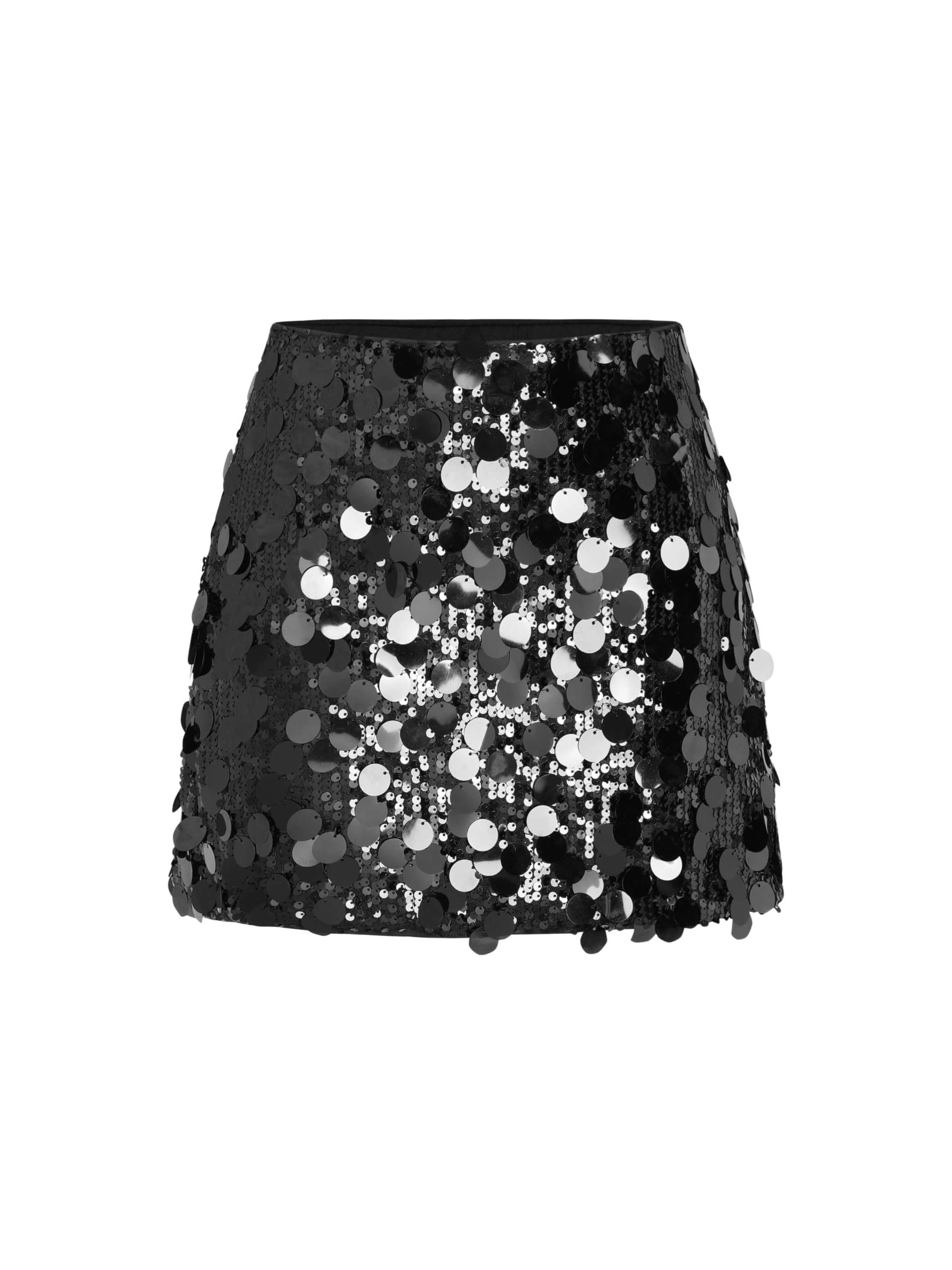 CIDER Sequin Mid Waist Sparkle Skirt Party Club Night Out Mini Skirt for Women Trendy, Black, XS