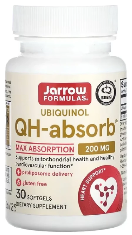 JARROWS Jarrow Formulas - Ubiquinol QH-Absorb | 200 mg for Cellular Energy and Heart Health - 30 Softgels