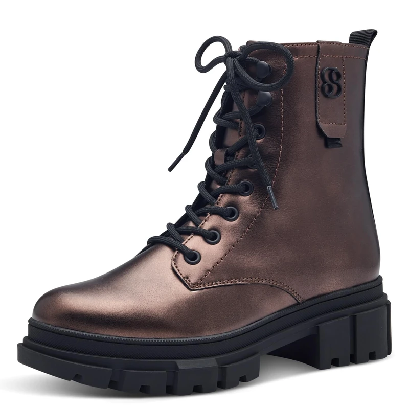 s.Oliver Women's Ankle Boots Without Heel Lace-Up Vegan, bronce metal, 36 EU - Image 1