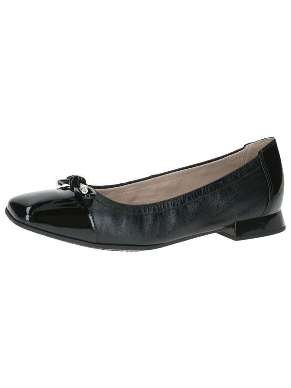 CAPRICE Women's Ballet Flats with Bow Elegant, Black (Black Comb I), 4 UK