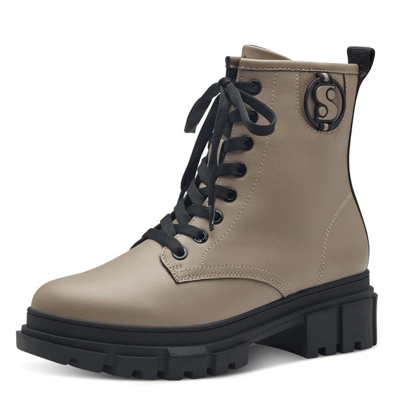 s.Oliver Women's Lace-Up Ankle Boots, Vegan, Brown (Taupe), 40 EU, taupe, 8 UK