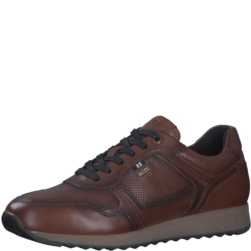 s.Oliver Men's Low Trainers 5-13636-43 Sneaker, Dark Cognac, 9.5 UK
