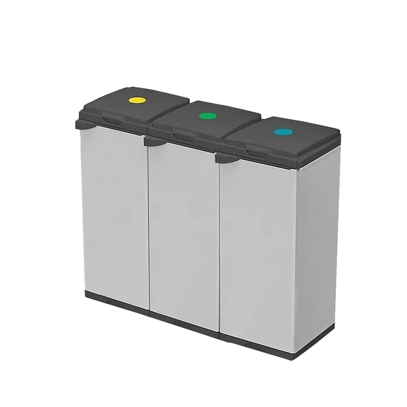 Avilia 3 Compartment Portable Waste Sorting Bin - 80/110L Capacity Bin Bag Holder