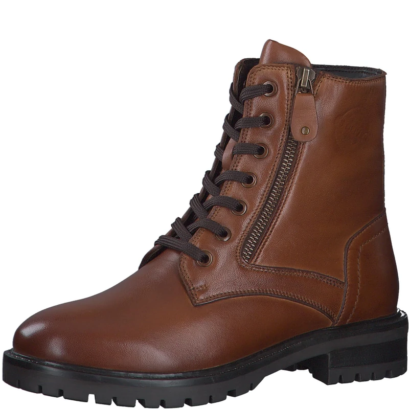 s.Oliver Women's Lace Boot Flat 5-25219-41 Ankle Boots, Cognac, 6 UK
