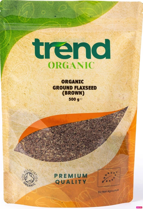 Trend Organic Ground Flaxseed (Brown), Milled Linseed Seeds, High in Protein, Rich in Fibre and Omega-3s, Certified Organic, Vegan, GMO-Free, No Additives, No Preservatives, Raw Whole Seeds, 500g