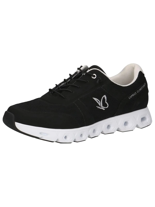 CAPRICE Women's Flat Sneakers with Laces Vegan, Black (Black Comb), 6 UK