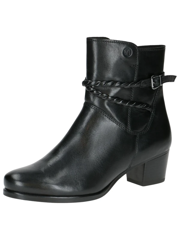 CAPRICE Women's heeled ankle boots with zipper elegant, Black (Black Nappa), 5.5 UK