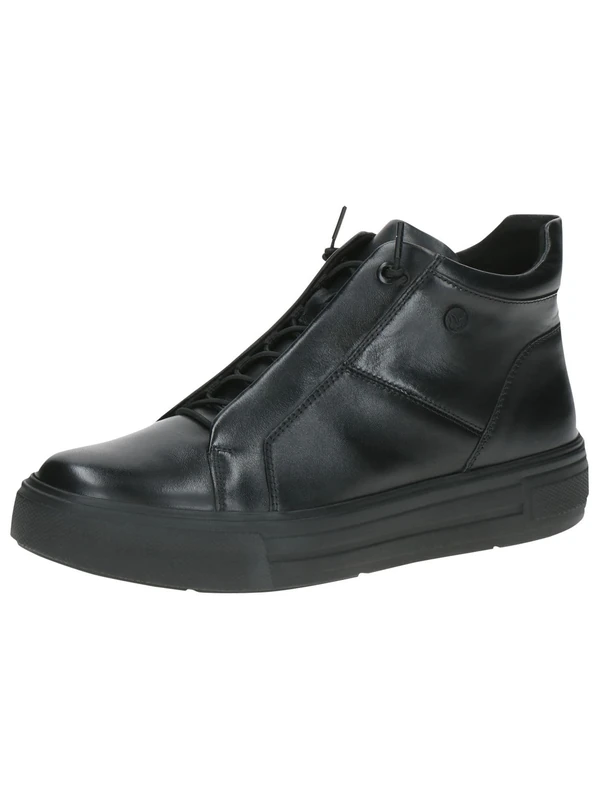CAPRICE Women's high-top Leather Sneakers with Zipper, Black (Black Nappa), 6 UK