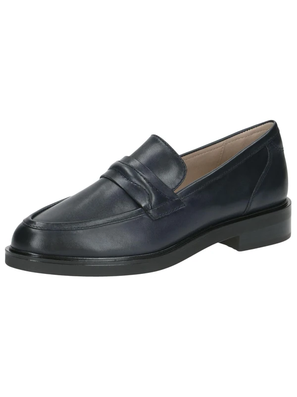 CAPRICE Women's Leather Loafers with Block Heel, Blue (Ocean Nappa), 5 UK