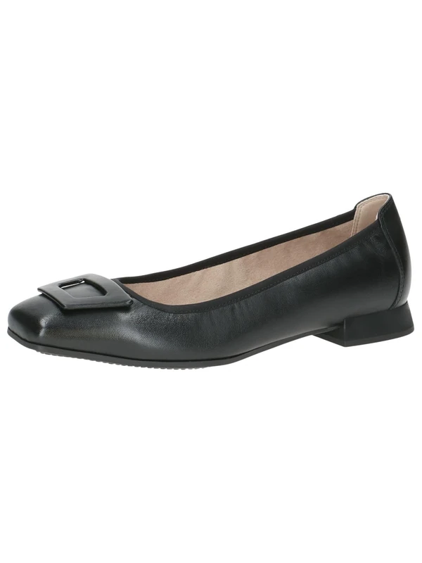 CAPRICE Women Ballet Flats Leather Elegant, Black (Black Nappa), 6 UK