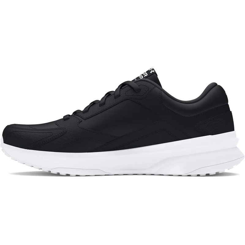 Under Armour Men's UA Edge LTHR Men's Trainers, Leather Running Shoes for the Gym and Outdoors, Lightweight Sportswear, 13 UK Black Black White