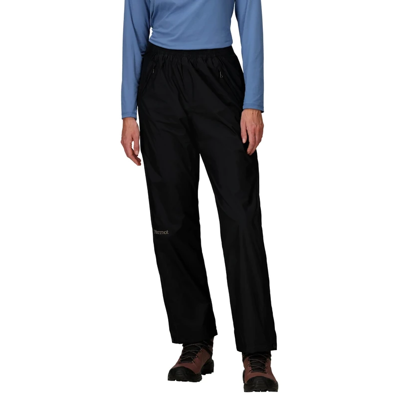 Marmot Women's PreCip Eco Full Zip Pant, Waterproof Trousers, Breathable Overtrousers, Lightweight Hiking Pant, Windproof Trekking Pants, Black, L