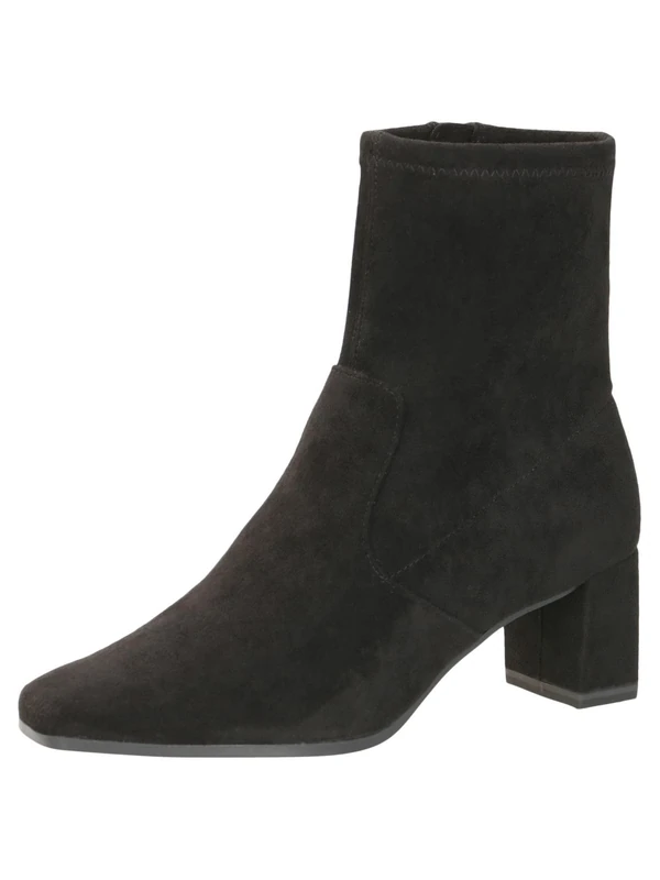 CAPRICE Women's heeled ankle boots with zipper Vegan, Black (Black Stretch), 6 UK