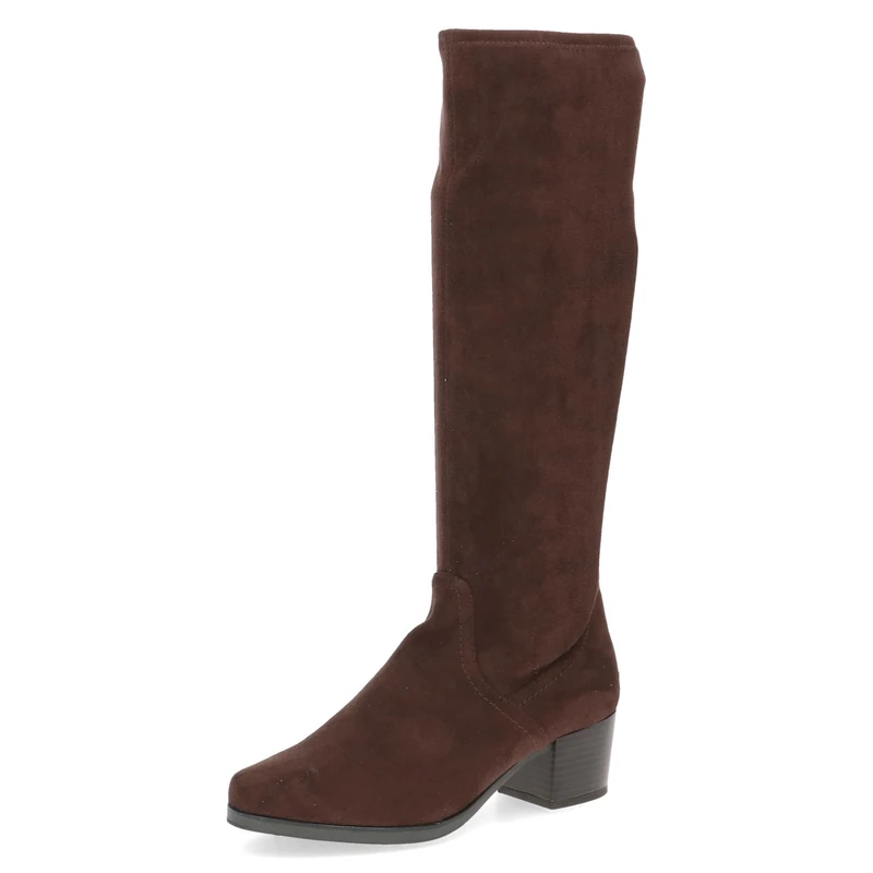 CAPRICE Women's high boots with heel knee-high Vegan, Brown (Dk Brn Stretch), 5 UK - Image 1
