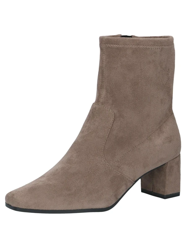 CAPRICE Women's heeled ankle boots with zipper Vegan, Brown (Cafe Stretch), 4 UK
