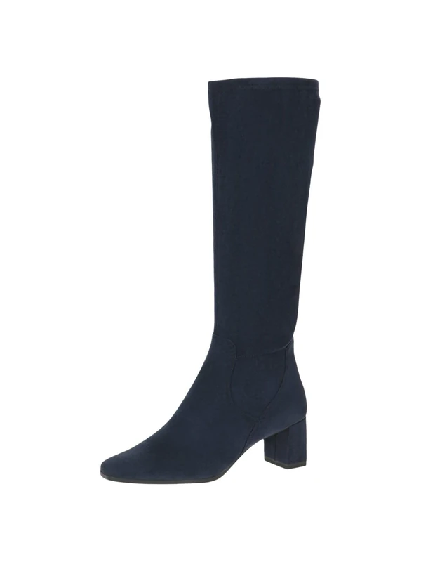 CAPRICE Women's high boots with heel knee-high Vegan, Blue (Navy Stretch), 6.5 UK
