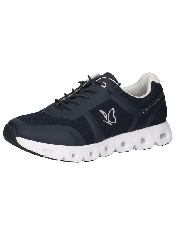 CAPRICE Women's Flat Sneakers with Laces Vegan, Blue (Ocean Comb), 4 UK