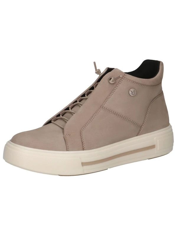 CAPRICE women's high-top leather sneakers with zipper, Brown (Mud Nubuc), 4.5 UK - Image 1