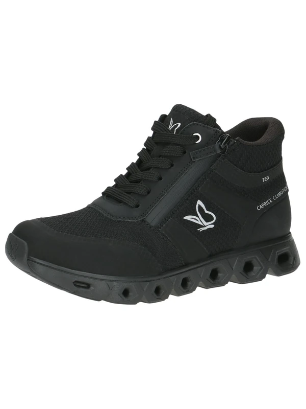 CAPRICE women's high-top sneakers Vegan water-repellent, Black (Black/Blk Sole), 6 UK