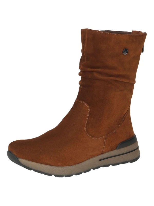 CAPRICE Women's Flat Boot 9-25412-43 Mid Calf, Nut Suede, 6 UK