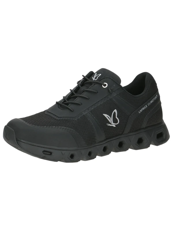 CAPRICE Women's Flat Sneakers with Laces Vegan, Black (Black/Blk Sole), 8 UK
