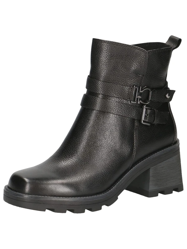 CAPRICE Women's leather heeled ankle boots water-repellent, Black (Black Nappa), 4 UK - Image 1
