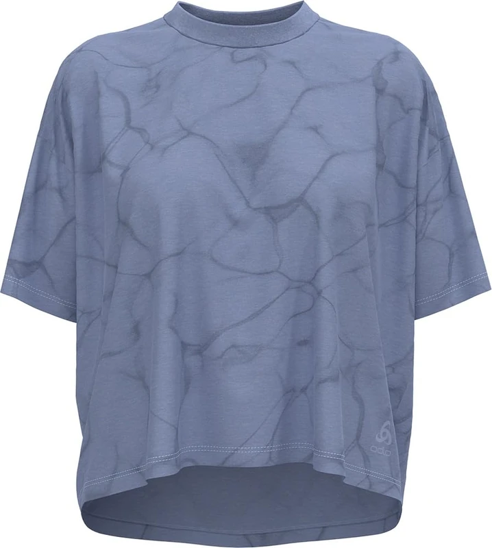 ODLO Women's Active 365 T-Shirt with Natural Fibres and Print T-Shirt Blue
