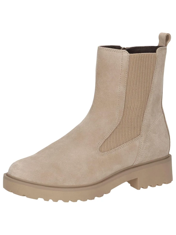 CAPRICE Women's heeled ankle boots with Thermo Insole comfortable, Beige (Sand Suede), 7.5 UK