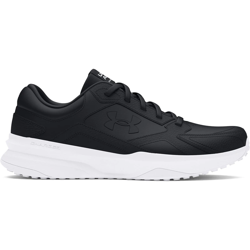 Under Armour Men's UA Edge LTHR Men's Trainers, Leather Running Shoes for The Gym and Outdoors, Lightweight Sportswear, 11 UK Black Black White