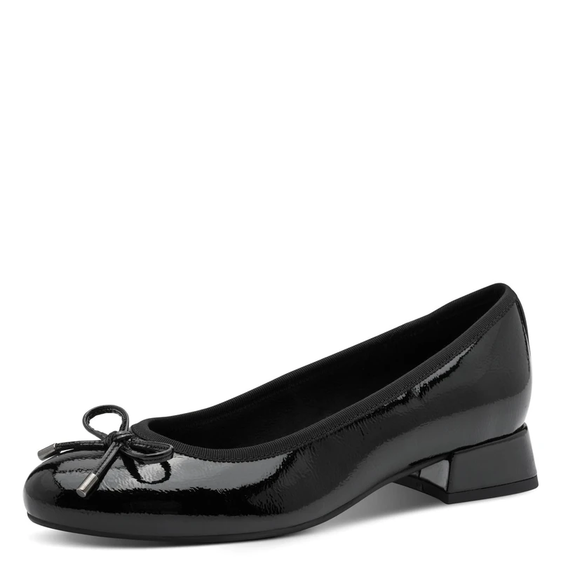 MARCO TOZZI Women's Elegant Pumps with Bow, Black (Black Patent), 8.5 UK