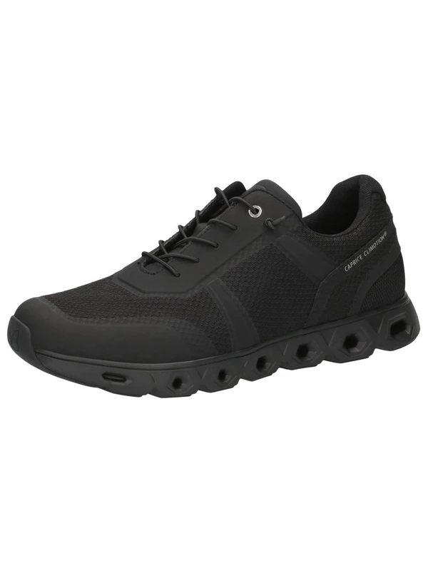 CAPRICE Men Sneakers Flat Low Top Vegan, Black (Black/Blk Sole), 8 UK - Image 1